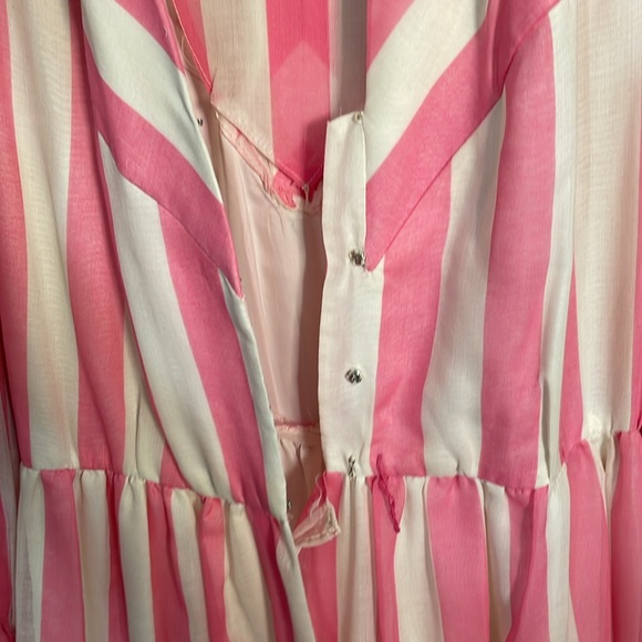 One of a kind, vintage pink and white striped dress, slip Size 4-6. ๐ - Picture 6 of 11